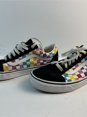 Vans Old Skool rainbow checkerboard Skate Shoes